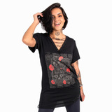 Blusa Alongada Estampa Caveira